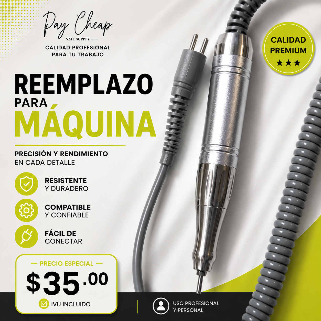 Reemplazo de manga pulidora de uñas