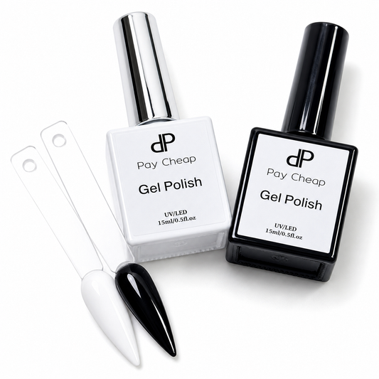 Set de esmaltes blanco y negro