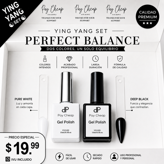 Ying Yang Set (Esmalte color blanco y negro)